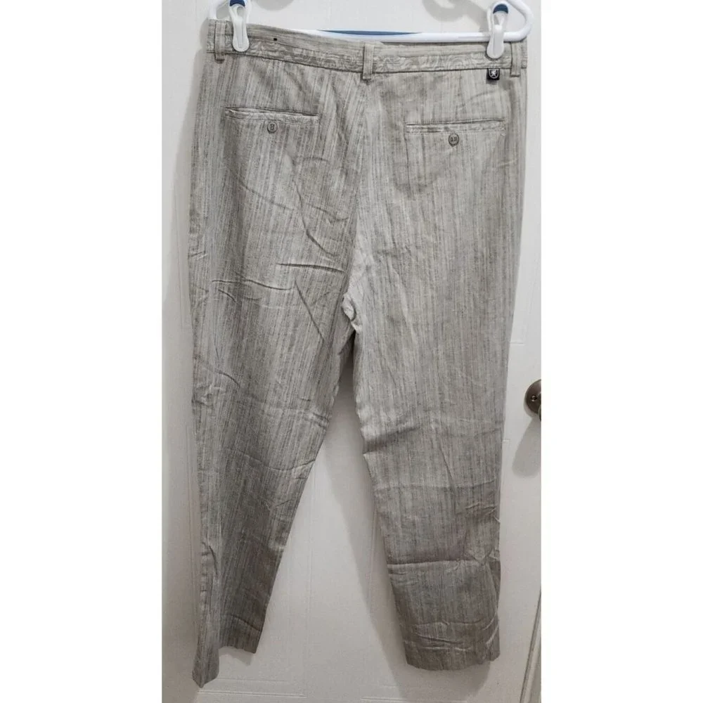 Stacy Adams Gray Linen‎ Blend Straight Leg Dress Pants Size 34W / 32